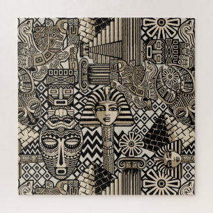 Quebra-cabeça Símbolos Históricos Antigos Estilo de Tatuagem