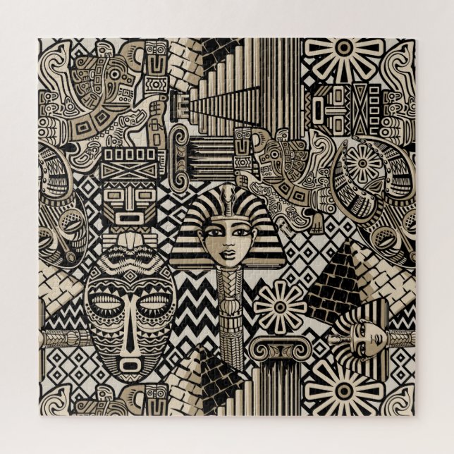 Quebra-cabeça Símbolos Históricos Antigos Estilo de Tatuagem (Vertical)