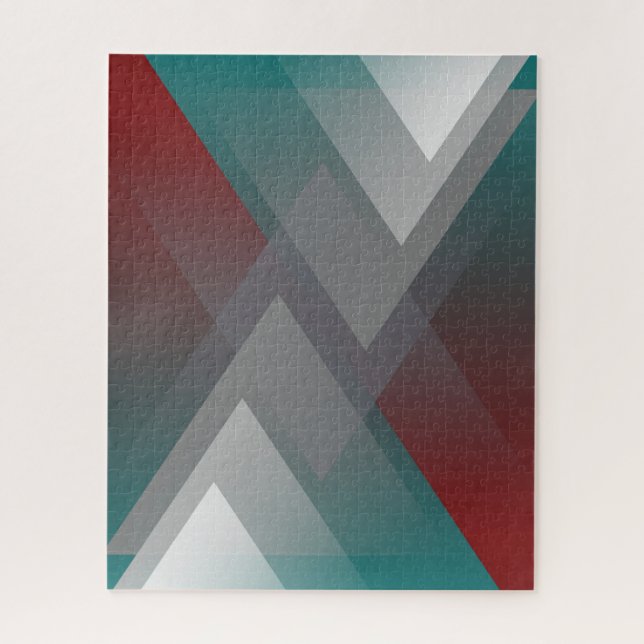 Quebra-cabeça Simetria da cinza Teal burgundy (Vertical)