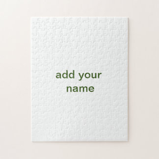 Quebra-cabeça Simple minimal green add your text name photo cust