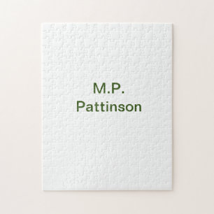 Quebra-cabeça Simple minimal green add your text name photo cust