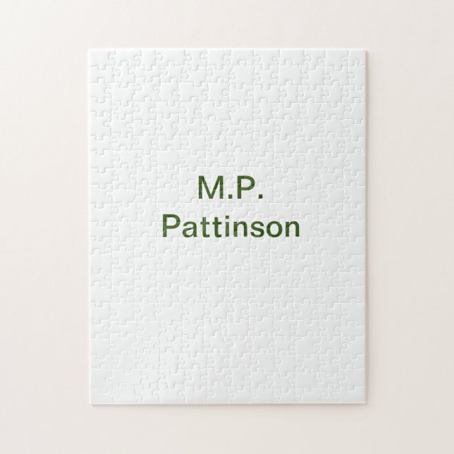 Quebra-cabeça Simple minimal green add your text name photo cust (Vertical)