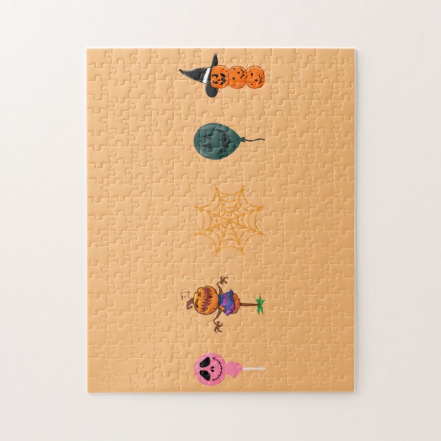 Quebra-cabeça Simples Abóbora do Halloween encara a festa do fan (Vertical)