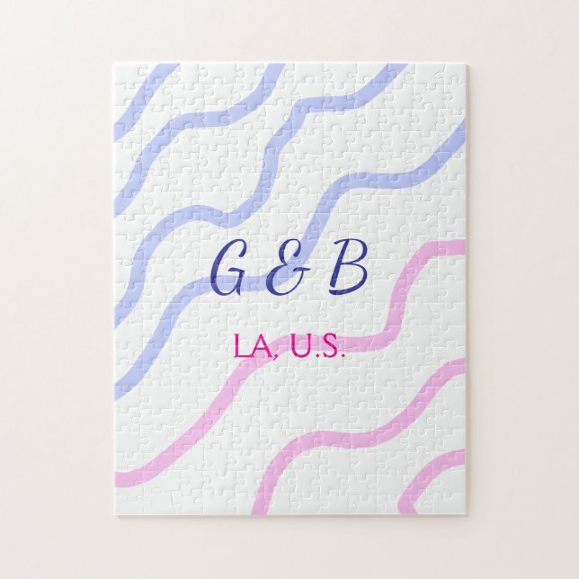 Quebra-cabeça SIMPLES MINIMAL adicionar texto do nome da cidade  (Vertical)