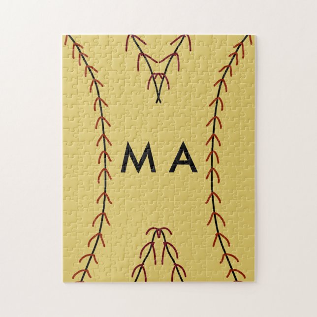 Quebra-cabeça Simples monograma adicione seu nome com letra míni (Vertical)