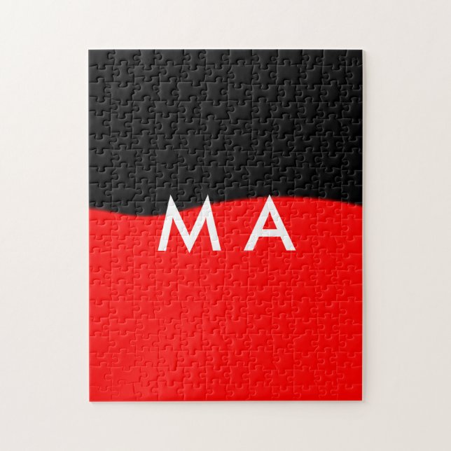 Quebra-cabeça Simples monograma adicione seu nome com letra míni (Vertical)