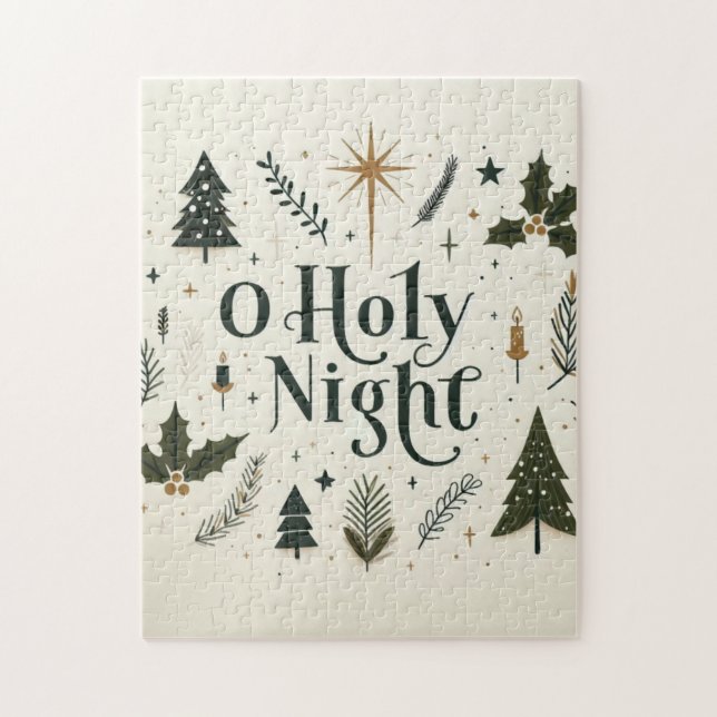 Quebra-cabeça Simples Natal O Santa Noite (Vertical)