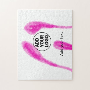 Quebra-cabeça Simples texto de logotipo abstrato em aquarela ros
