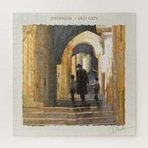 Quebra-cabeça Simta Cidade Antiga de Jerusalém Israel Pintura a