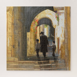 Quebra-cabeça Simta Jerusalem Old City Israel Oil Painting ART