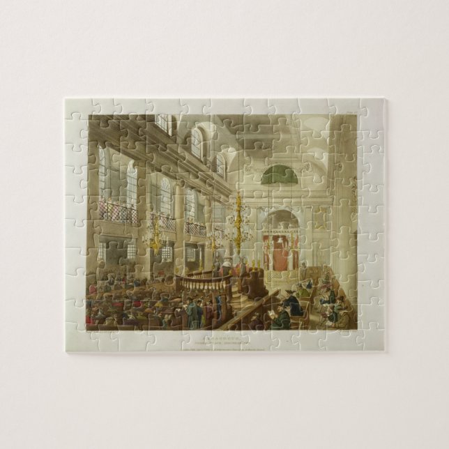 Quebra-cabeça Sinagoga, duques Lugar, Houndsditch, de Ackerman (Horizontal)