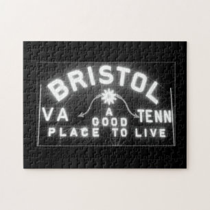Quebra-cabeça Sinal de Bristol VA TN à noite