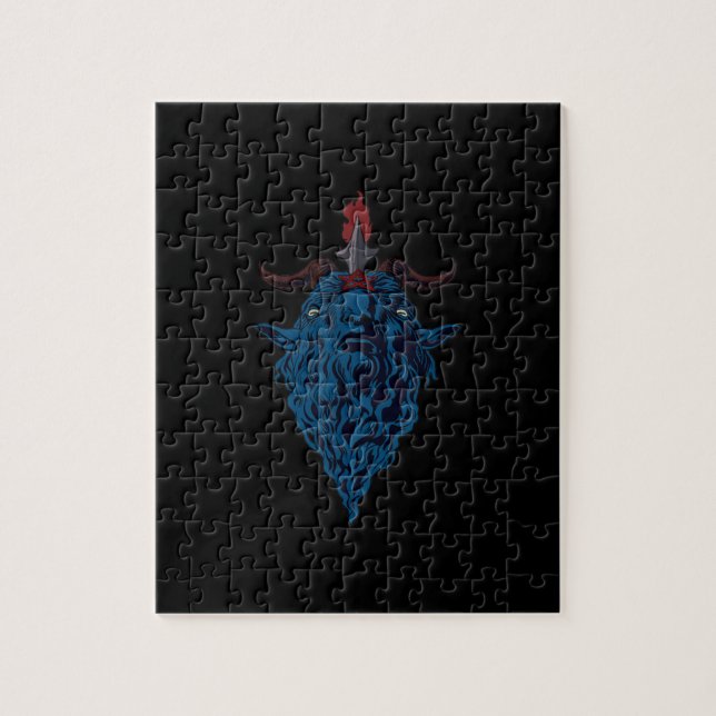 Quebra-cabeça Sinal De Caprino De Baphomet De Satã  Gótico Escur (Vertical)