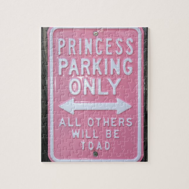 Quebra-cabeça Sinal engraçado da princesa Estacionamento Somente (Vertical)