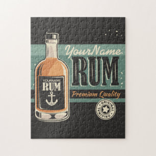 Quebra-cabeça Sinal Retro Garrafa de Rum de Marinheiro Personali