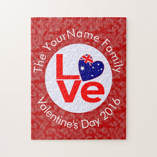 Quebra-cabeça Sinalizador australiano Letras Vermelhas LOVE Whit (Vertical)