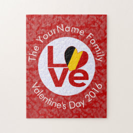 Quebra-cabeça Sinalizador Belga Red LOVE Personalizado