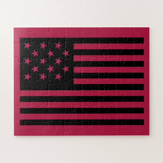 Quebra-cabeça Sinalizador Black Star Spanged Banner America (Horizontal)