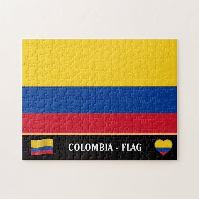 Quebra-cabeça Sinalizador colombiano e país colombiano / Colômbi (Horizontal)