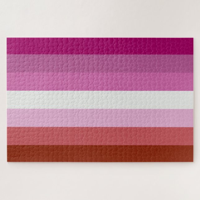 Quebra-cabeça Sinalizador do Orgulho Lésbico Rosa (Horizontal)