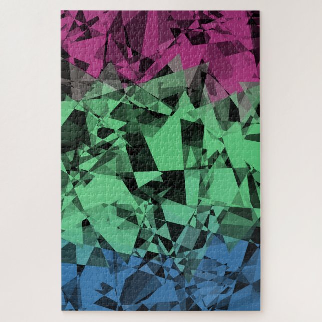 Quebra-cabeça Sinalizador do Orgulho Polissexual de Retros Eclét (Vertical)