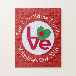 Quebra-cabeça Sinalizador LOVE Vermelho do Bangladesh Personaliz