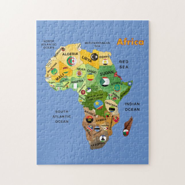 Quebra-cabeça Sinalizadores de Mapa da África (Vertical)