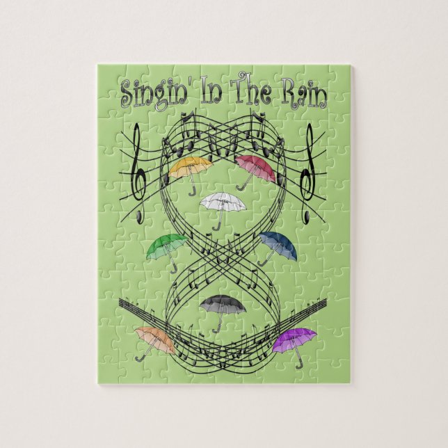 Quebra-cabeça ~ Singin dos guarda-chuvas' no ~ da escala musical (Vertical)