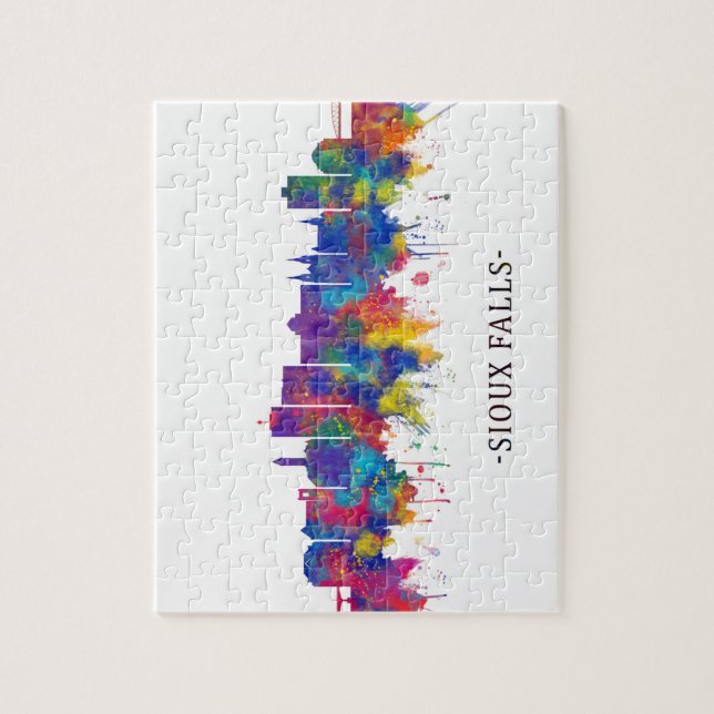 Quebra-cabeça Sioux Falls South Dakota Skyline (Vertical)