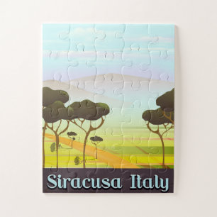 Quebra-cabeça Siracusa Itália, poster de viagens paisagístico.