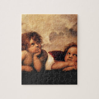 Quebra-cabeça Sistine Madonna 2 anjos por Raphael