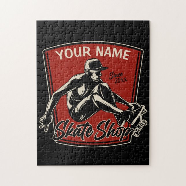 Quebra-cabeça Skateboard de Captura de Compro Personalizado (Vertical)