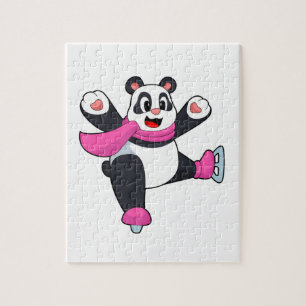 Quebra-cabeça Skates de gelo de patinagem Panda