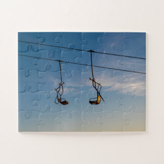 Quebra-cabeça Skilift ao pôr do sol