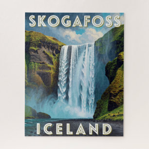 Quebra-cabeça Skogafoss Islândia Cachoeira Costa Sul Viagem