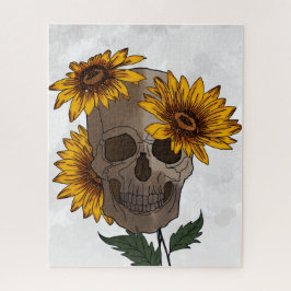 Quebra-cabeça Skull and Sunflowers Puzzle