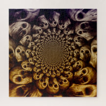 Skulls Purple Black Abstrato Art