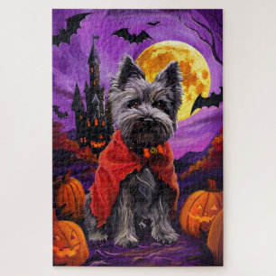 Quebra-cabeça Skye Terrier Vampiro Abóboras Assustadoras de Hall