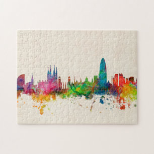 Quebra-cabeça Skyline da espanha de Barcelona