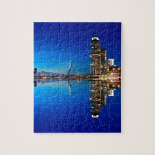 Quebra-cabeça Skyline da noite de Rotterdam
