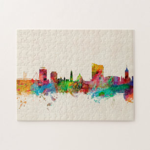 Quebra-cabeça Skyline de Cardiff Wales