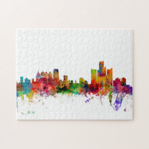 Quebra-cabeça Skyline de Detroit Michigan