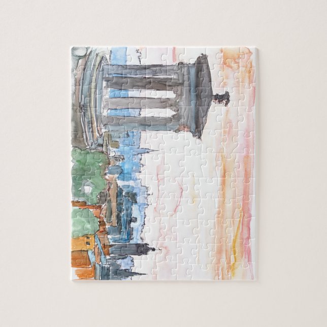 Quebra-cabeça Skyline de Edimburgo Scotland no crepúsculo (Vertical)