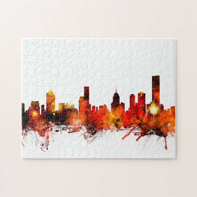 Quebra-cabeça Skyline de Melbourne Austrália (Horizontal)