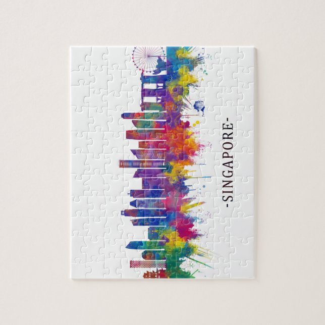 Quebra-cabeça Skyline de Singapura (Vertical)