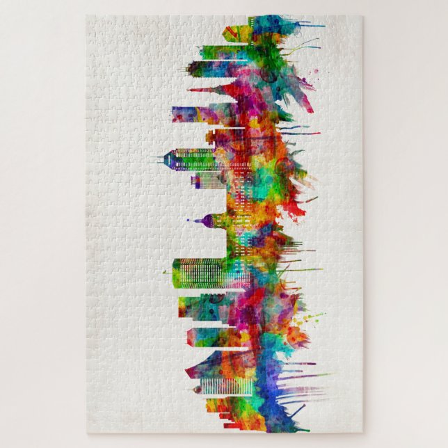 Quebra-cabeça Skyline Indiana de Indianápolis (Vertical)