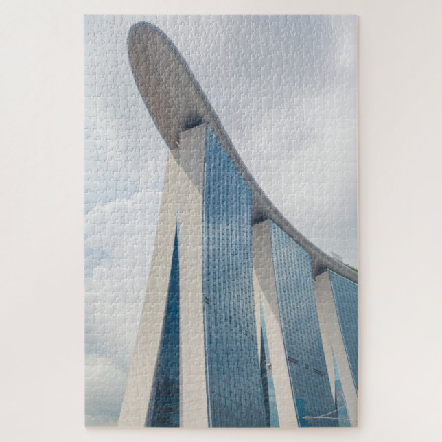 Quebra-cabeça Skyline Marina Bay Areia Singapura 1000 Peças (Vertical)