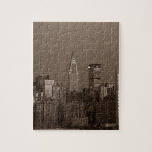 Quebra-cabeça Skyline Nova Iorque Sepia