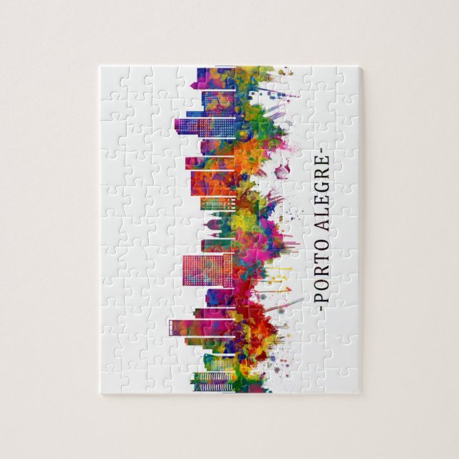 Quebra-cabeça Skyline Porto Alegre Brasil (Vertical)