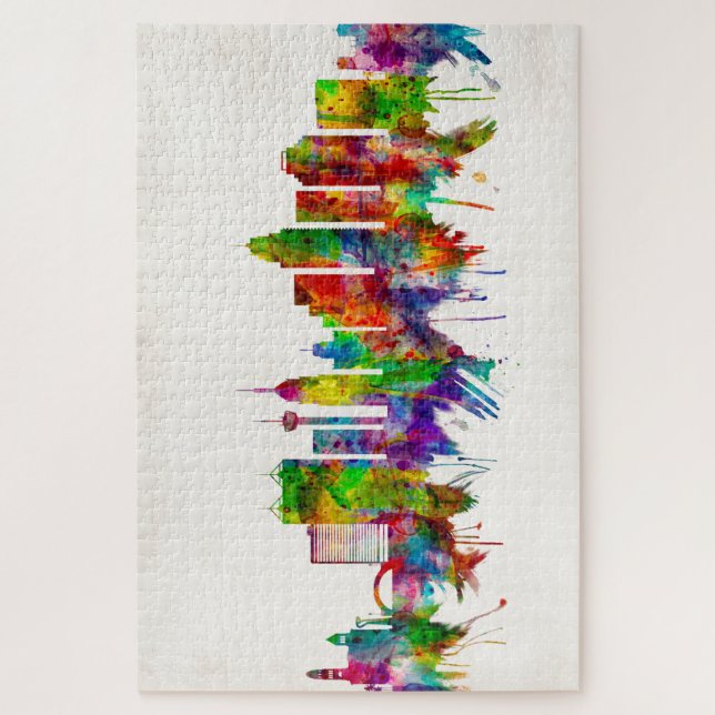 Quebra-cabeça Skyline San Antonio Texas (Vertical)